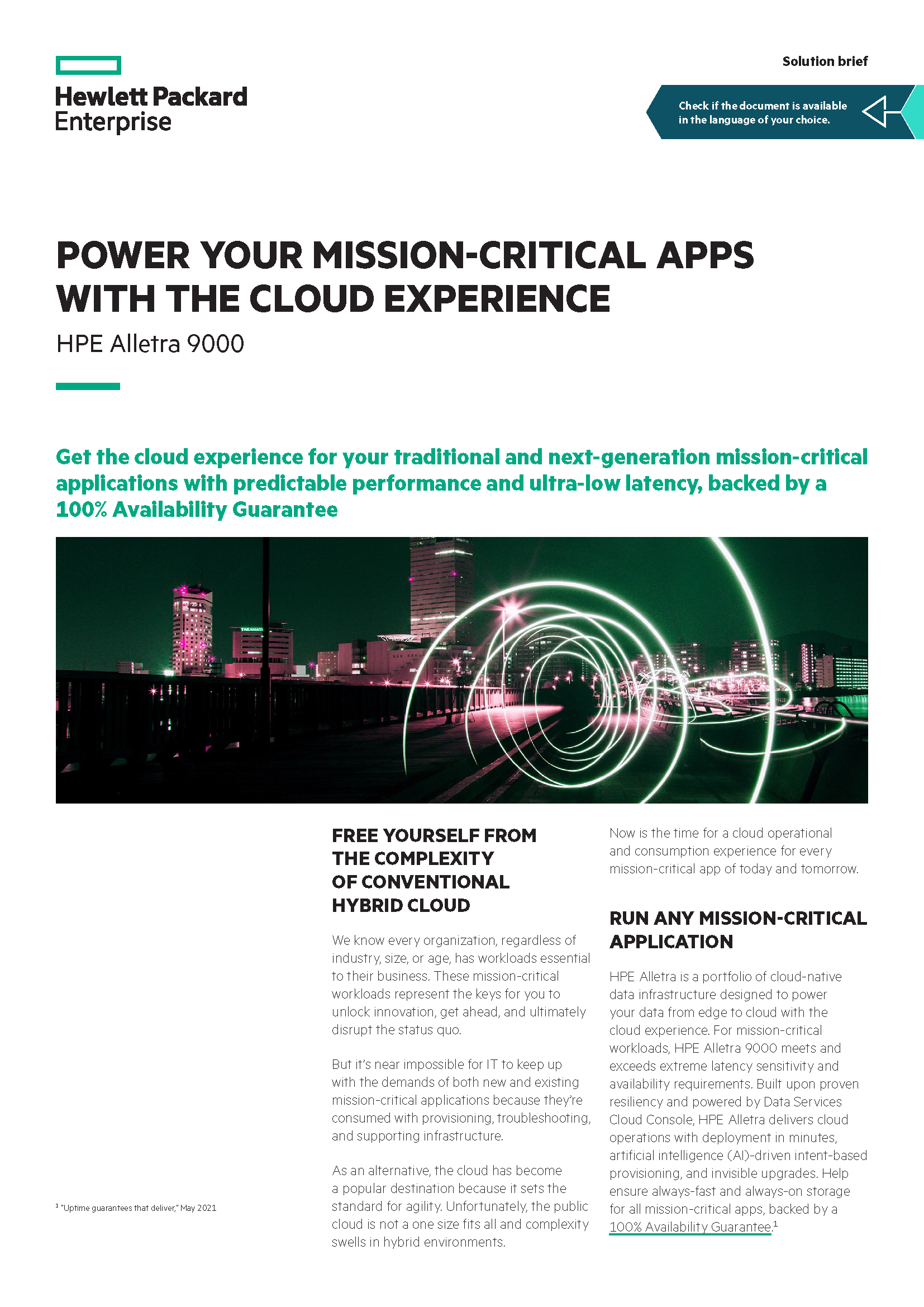 Carousel_8.1__-_Power_your_mission-critical_apps_with_the_cloud_experience_â€“_HPE_Alletra_9000_solution_brief-a50003983enw_Page_1